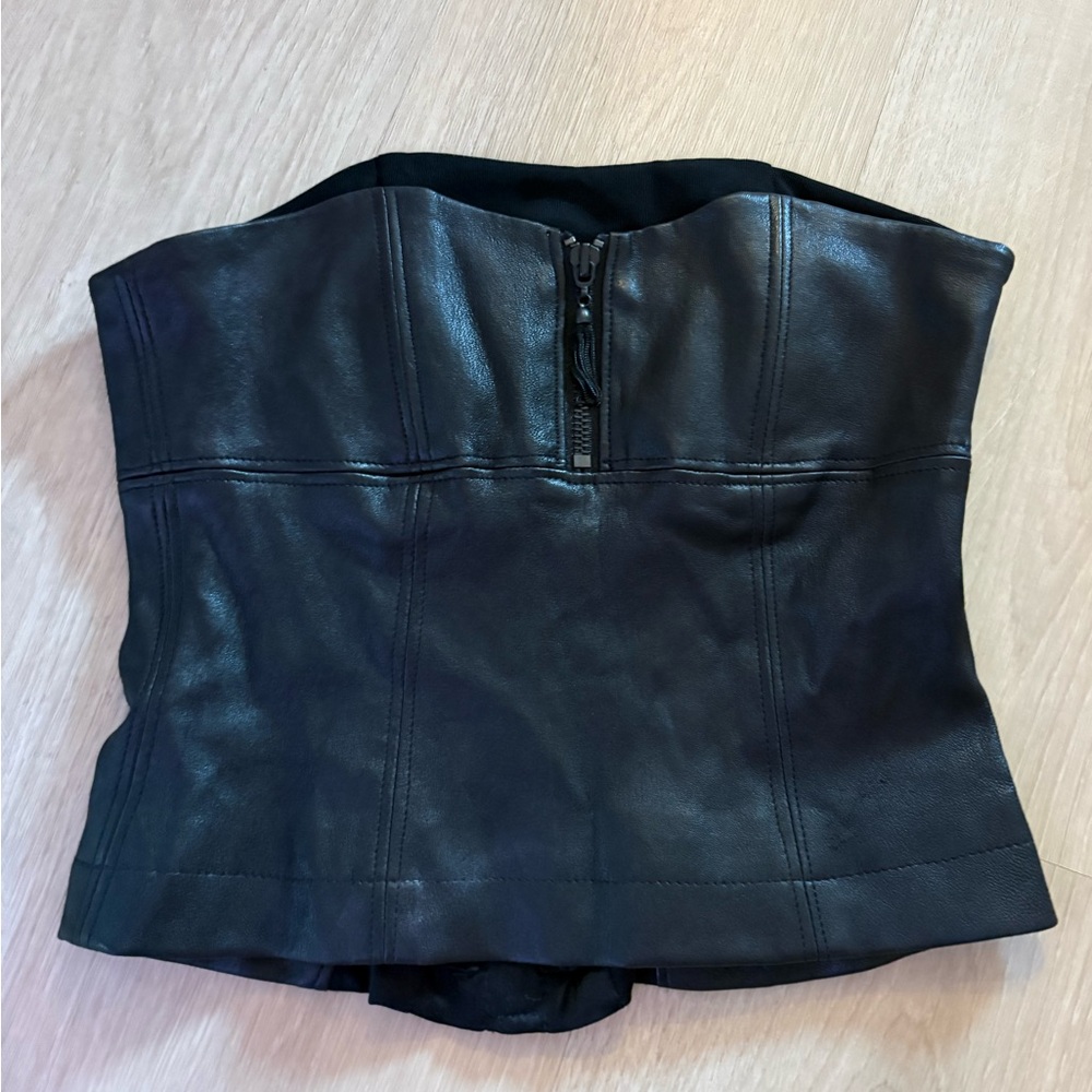 Alice + Olivia | Black Leather Top